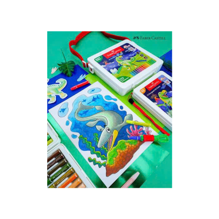 Bút Sáp Dầu Lục Giác, 24 Màu - Dinosaur